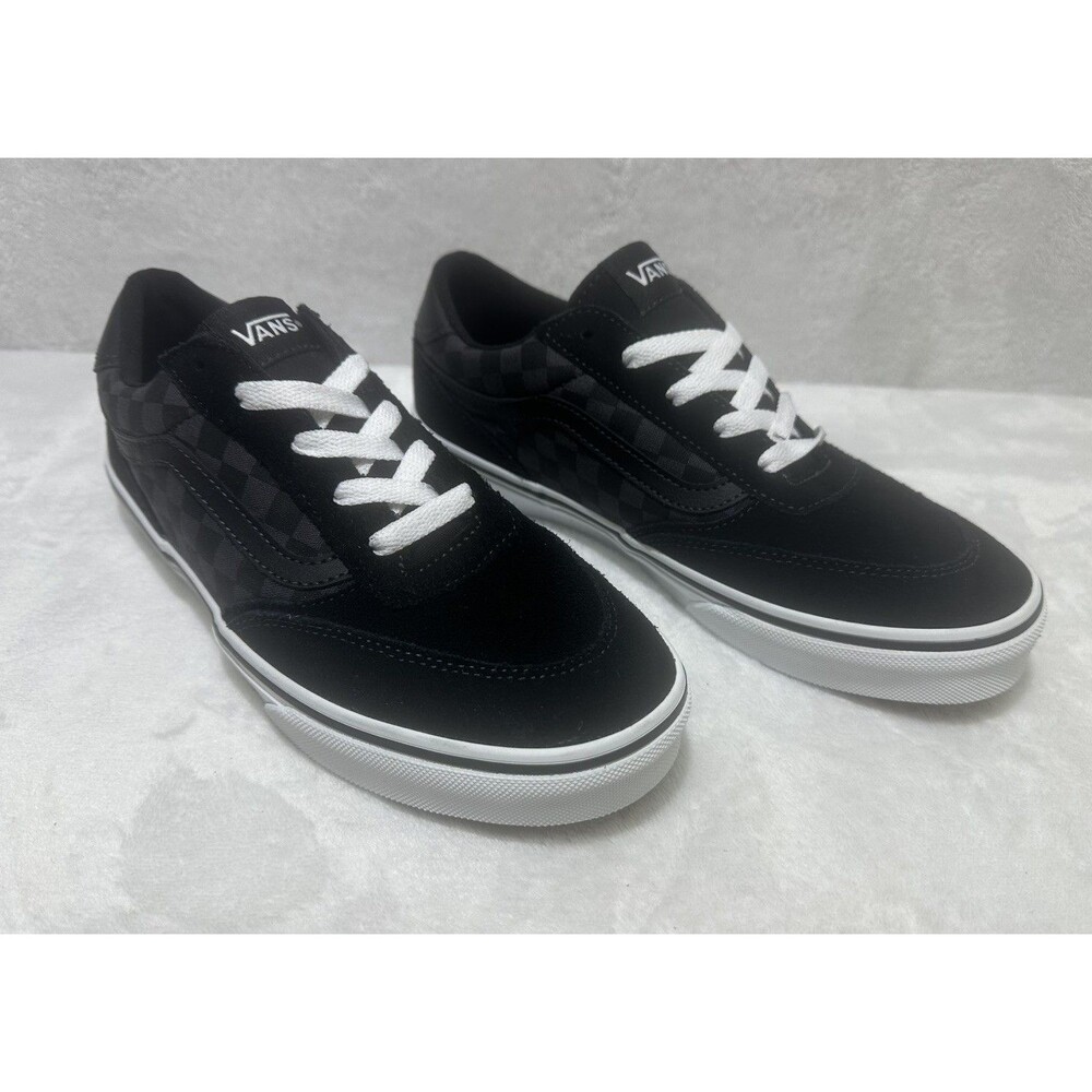 Vans Brooklyn LS Checkerboard Black Asphalt Youth Size 4  New